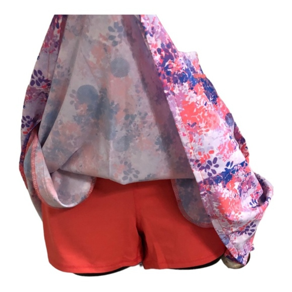 Kyodan Spring morning pink purple orange floral multi active skort size M‎ new
